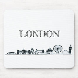 Mousepad Black and White London Skyline