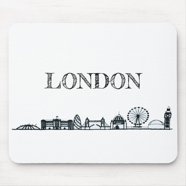 Mousepad Black and White London Skyline (Frente)