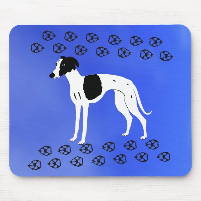 Mousepad Black and White Whippet Dog (Frente)