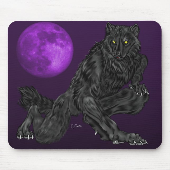 Mousepad Black Anthro Werewolf (Frente)
