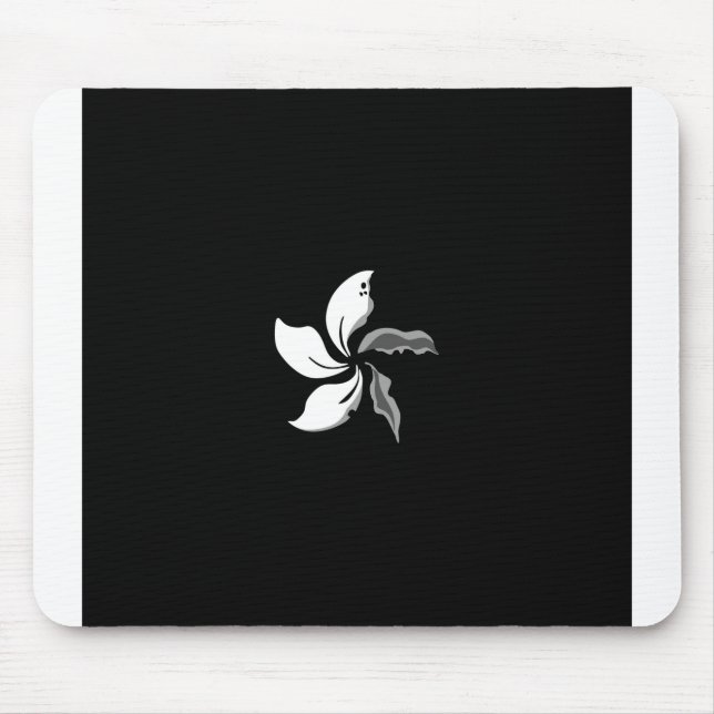 Mousepad Black Bauhinia Wilted Petals Flag Hong Kong (Frente)