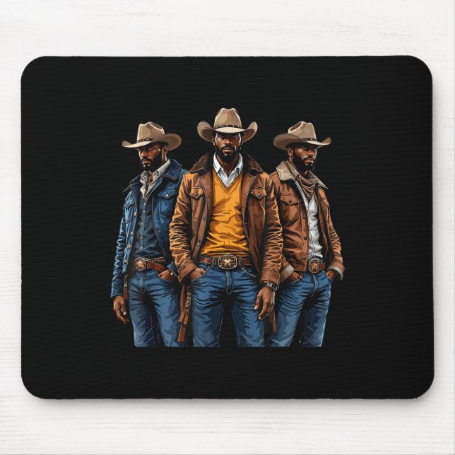 Mousepad Black Cowboy Afro-Americano Ocidental Rodeo Melani (Frente)