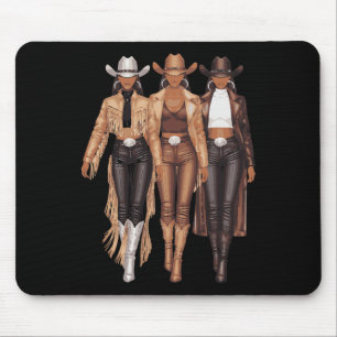 Mousepad Black Cowgirl Western Tee Rodeo Country Women June