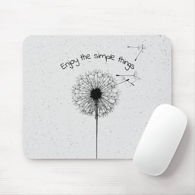 Mousepad Black Dandelion e Cote sobre Terrazzo (Com mouse)