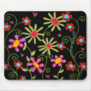 Mousepad Black Floral Cresce Bondade Divertida