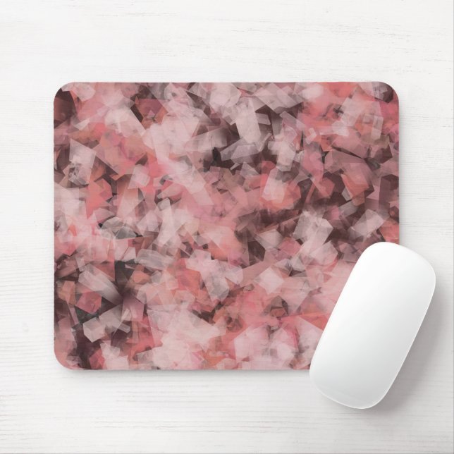 Mousepad Black Gray Pink White Modern Geometric Abstract (Com mouse)