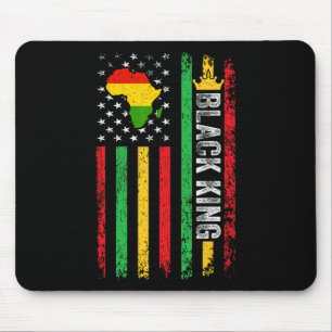 Mousepad Black King Melanin African American Flag Black You
