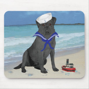 Mousepad Black Labrador Retriever Sailor