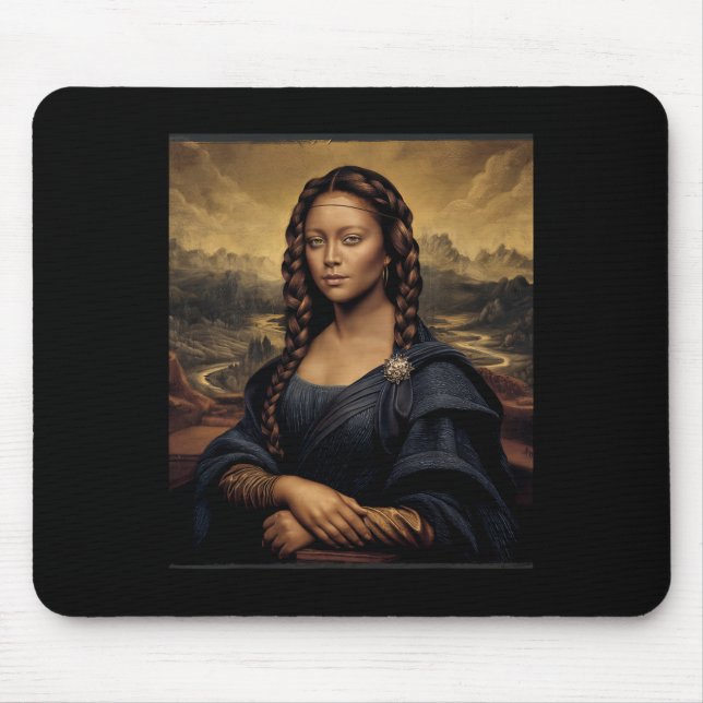 Mousepad Black Mona Lisa Black History African Queen (Frente)