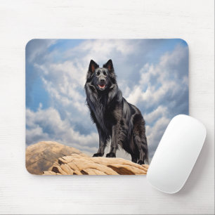 Mousepad Black Old German shepherd dog