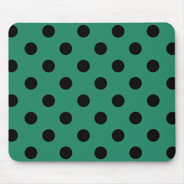 Mousepad Black polka dots in green (Frente)