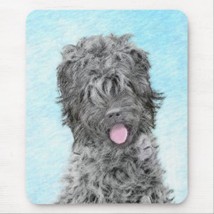 Mousepad Black Russian Terrier Painting - Cute Original Dog
