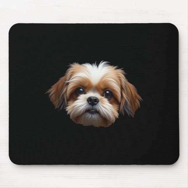 Mousepad Black Shih Tzu Dog Shih Tzu Face (Frente)