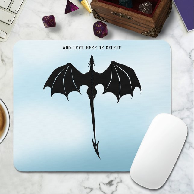 Mousepad Black Tribal Dragon Fantasy Blue Sky (Criador carregado)