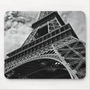 Mousepad Black White Eiffel Tower Paris Europe Viagem
