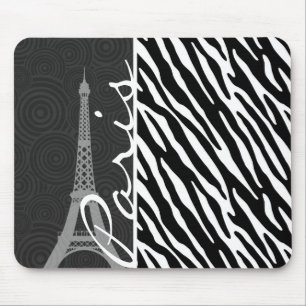 Mousepad Black & White Zebra; Paris