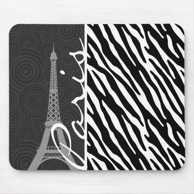 Mousepad Black & White Zebra; Paris (Frente)
