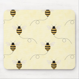 Mousepad Black Yellow Gold Bees