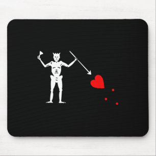Mousepad Blackbeard Pirate Flag Jolly Roger Skeleton Hallow