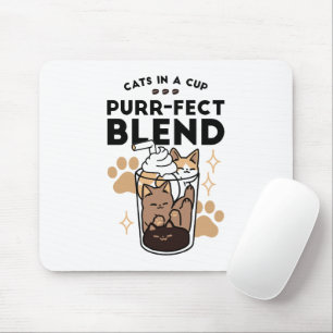 Mousepad Blend Puro: Arte de Gato e Café para Pet-Lovers