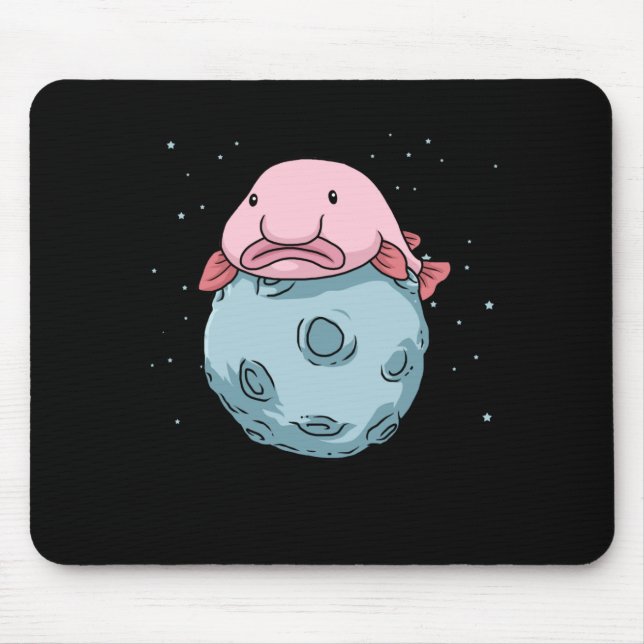 Mousepad Blobfish Moon Astronauta Gift Kids Blobfish (Frente)