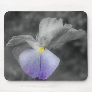 Mousepad Bloco Branco Preto Flor Iris Japonês