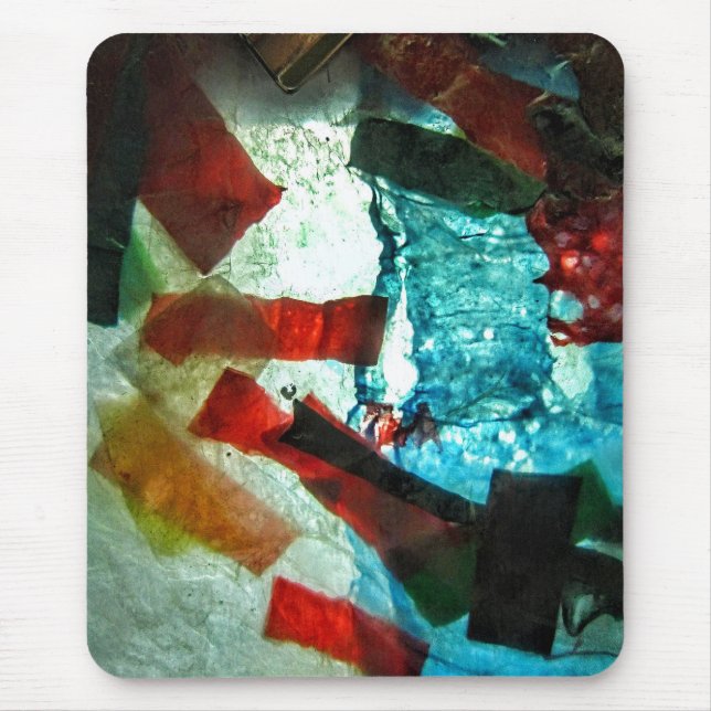 Mousepad Bloco de abstrato azul, presente azul de felicidad (Frente)