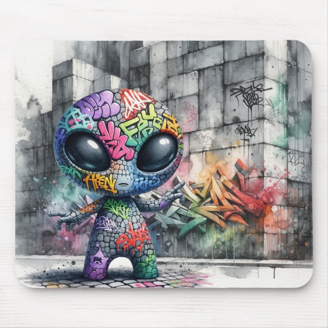 Mousepad Bloco de Alienígena do grafite (Frente)