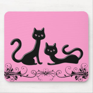 Mousepad Bloco de animação de Kittens Pretos