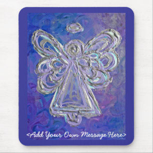 Mousepad Bloco de anjo roxo com mensagem personalizada