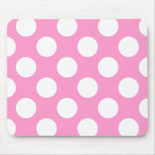 Mousepad Bloco de Bolinhas rosa e branco
