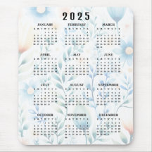 Bloco de Design de Calendário 2025 leve