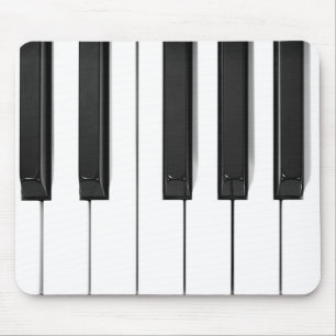 Mousepad Bloco de Design do teclado do Piano Preto e Branco