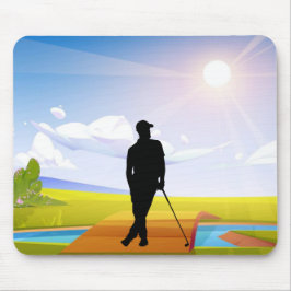 Mousepad Bloco de Golfe com Golfe Silhouette