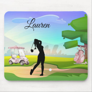 Mousepad Bloco de Golfe com Golfer Balançando