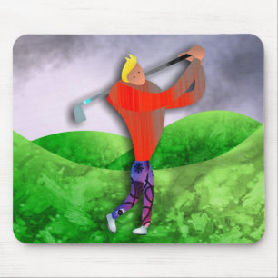 Mousepad Bloco de Golfe com Golfer Balançando