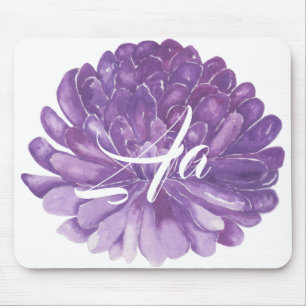 Mousepad Bloco de Lavanda "esboço de flor/aquarela"