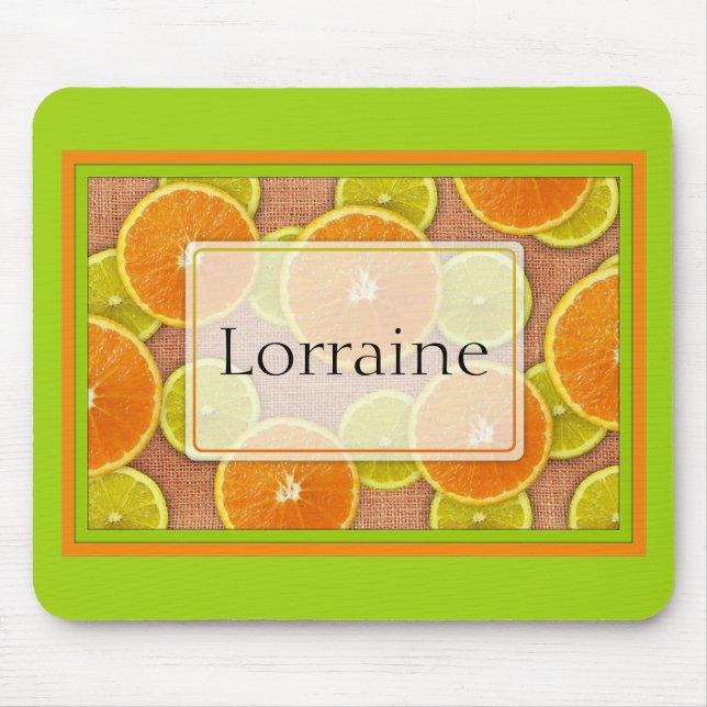 Mousepad Bloco de limões e Frutas laranja (Frente)