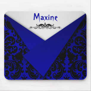 Mousepad Bloco de Mão Azul e Negro Preto para Damasco
