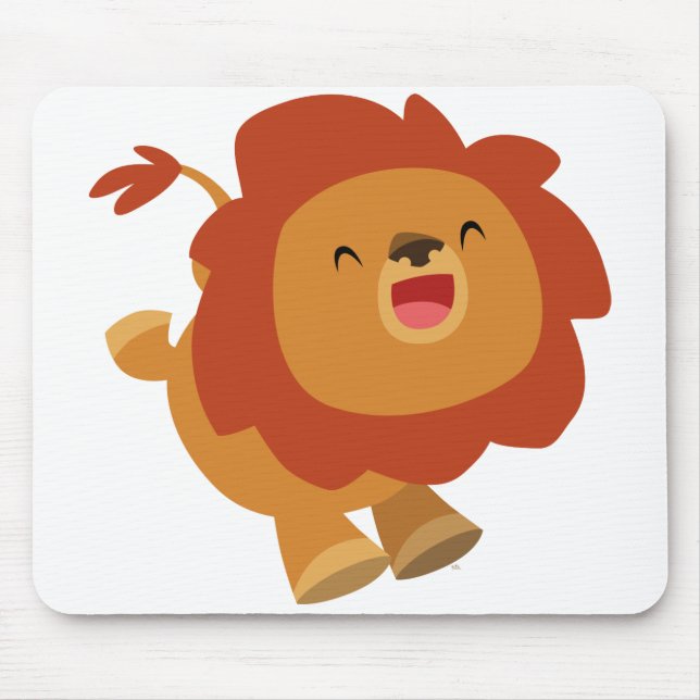 Mousepad Bloco de Mão-Leão de Cartoon Gamboling (Frente)