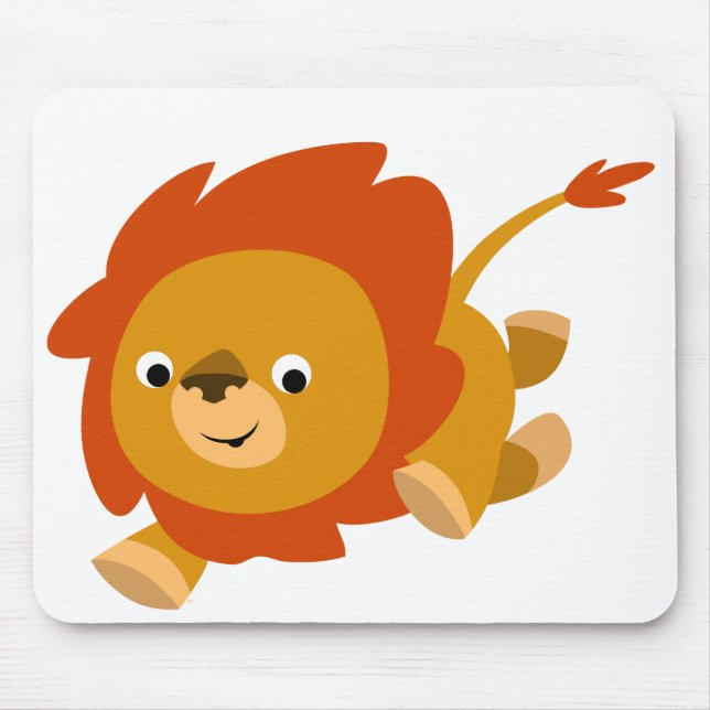 Mousepad Bloco de Mão-Leão de Cartoon Rápido (Frente)