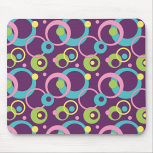 Mousepad Bloco de Mãos dos Círculos Roxos Funky
