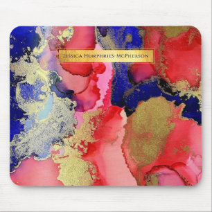 Mousepad Bloco de Mouse Alcoólico de Arte Abstrato com Nome