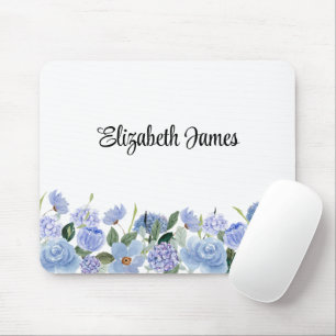 Mousepad Bloco de Notas Personalizado de Hydrangeas Azuis d