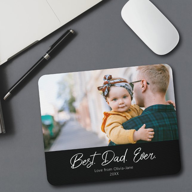 Mousepad Bloco de Pais do Melhor  de Foto Personalizado (Single Photo Best Dad Ever Mousepad)