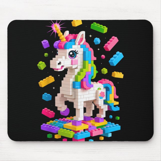 Mousepad Bloco de Tiques do Construtor Mestre do Unicorn Lo (Frente)