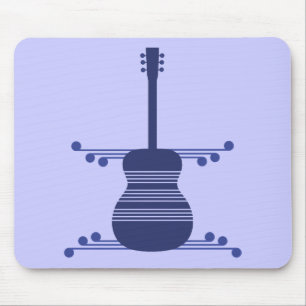 Mousepad Bloco de Violão Retro, Marinho Azul