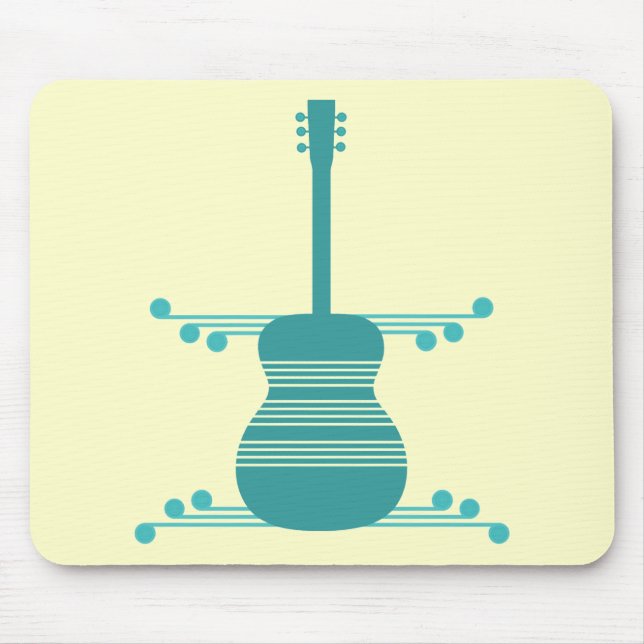 Mousepad Bloco de Violão Retro, Teal (Frente)
