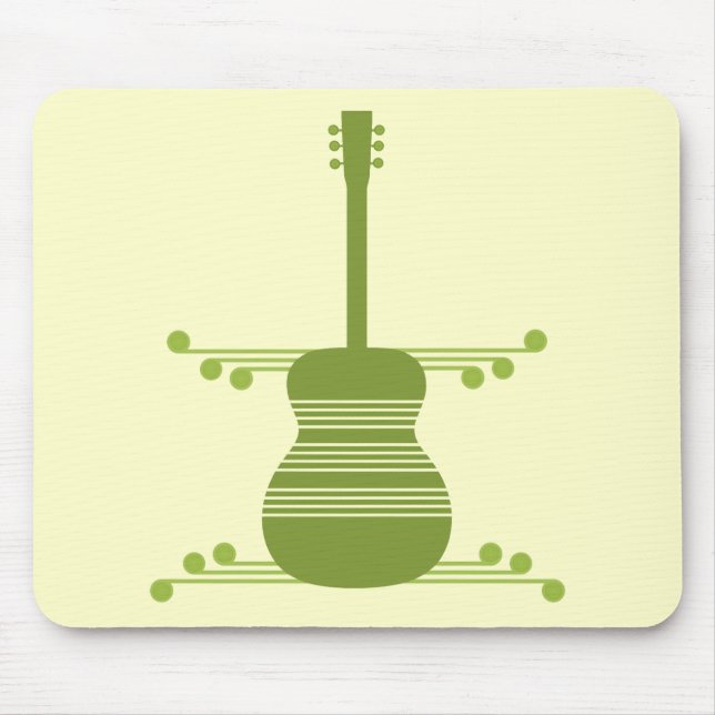 Mousepad Bloco de Violão Retro, Verde-Olivado (Frente)