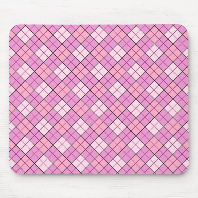 Mousepad Bloco de Xadrez rosa (Frente)